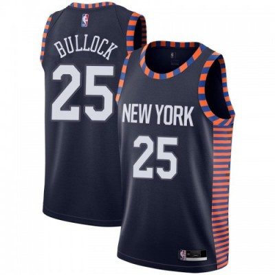 Nike New York Knicks #25 Reggie Bullock Navy NBA Swingman City Edition 201819 Jersey Men's
